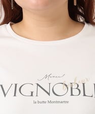 OLKDD03069 eur3(エウルキューブ) 【大きいサイズ】コットン長袖Tシャツ アイボリー(ロゴ）