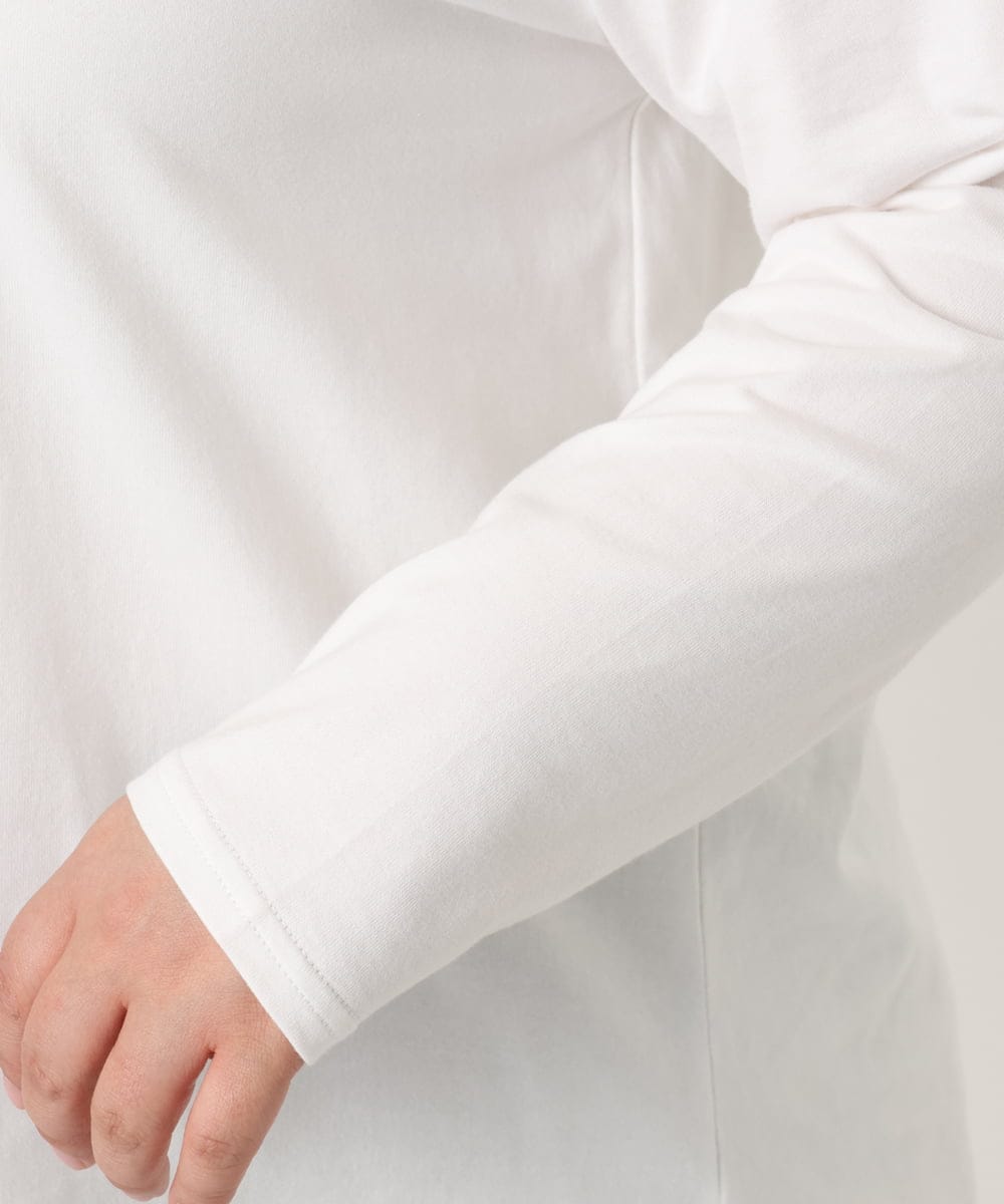 OLKDD03069 eur3(エウルキューブ) 【大きいサイズ】コットン長袖Tシャツ アイボリー(ロゴ）