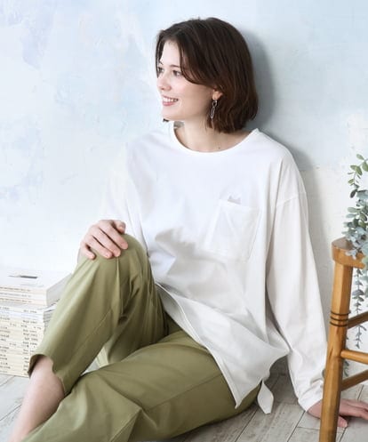 OLKDD03069  【大きいサイズ】コットン長袖Tシャツ