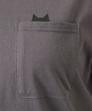 OLKDD03069 eur3(エウルキューブ) 【大きいサイズ】コットン長袖Tシャツ ダークグレー(ネコ）