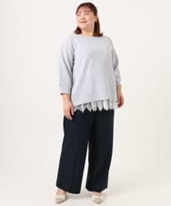 OLKDD16069 eur3(エウルキューブ) 【大きいサイズ】バックスリットプルオーバー ライトブルー