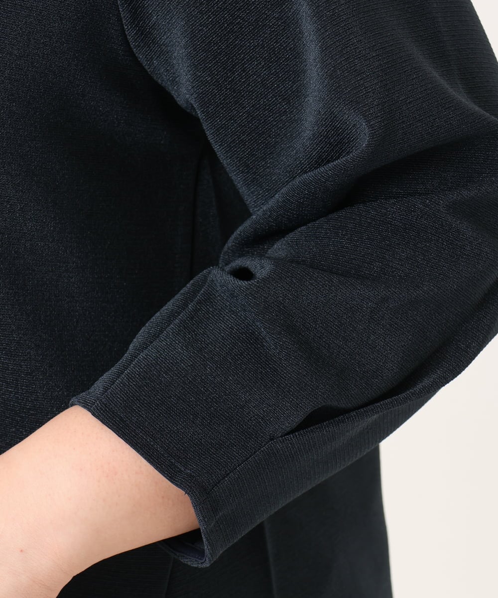 OLKDD16069 eur3(エウルキューブ) 【大きいサイズ】バックスリットプルオーバー ネイビー