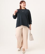 OLKDD16069 eur3(エウルキューブ) 【大きいサイズ】バックスリットプルオーバー ネイビー