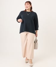OLKDD16069 eur3(エウルキューブ) 【大きいサイズ】バックスリットプルオーバー ネイビー