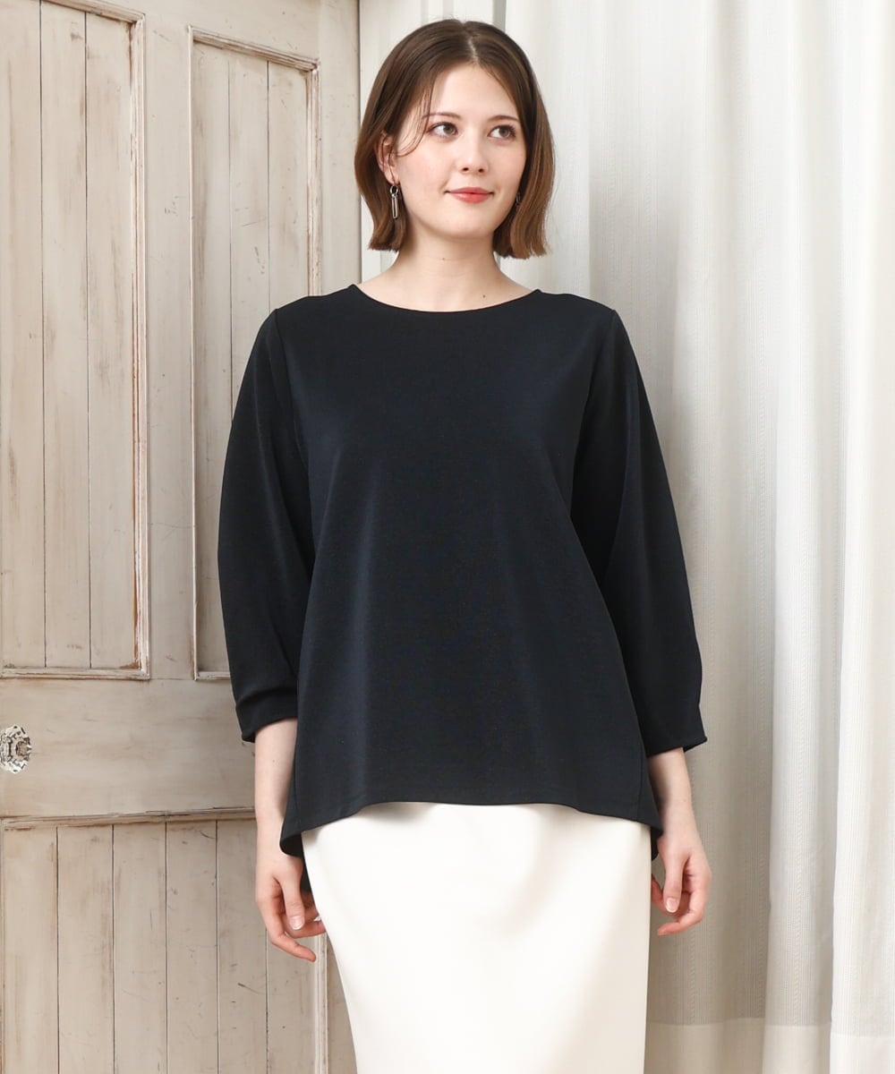 OLKDD16069 eur3(エウルキューブ) 【大きいサイズ】バックスリットプルオーバー ネイビー