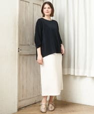 OLKDD16069 eur3(エウルキューブ) 【大きいサイズ】バックスリットプルオーバー ネイビー