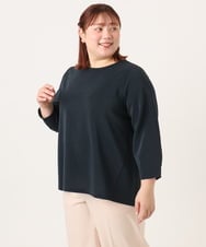 OLKDD16069 eur3(エウルキューブ) 【大きいサイズ】バックスリットプルオーバー ネイビー