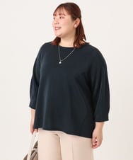OLKDD16069 eur3(エウルキューブ) 【大きいサイズ】バックスリットプルオーバー ネイビー