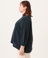 OLKDD16069 eur3(エウルキューブ) 【大きいサイズ】バックスリットプルオーバー ネイビー