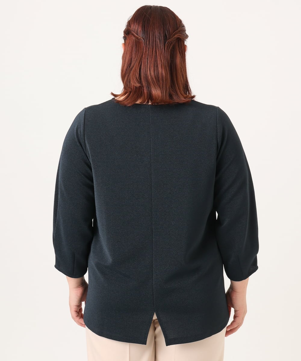 OLKDD16069 eur3(エウルキューブ) 【大きいサイズ】バックスリットプルオーバー ネイビー