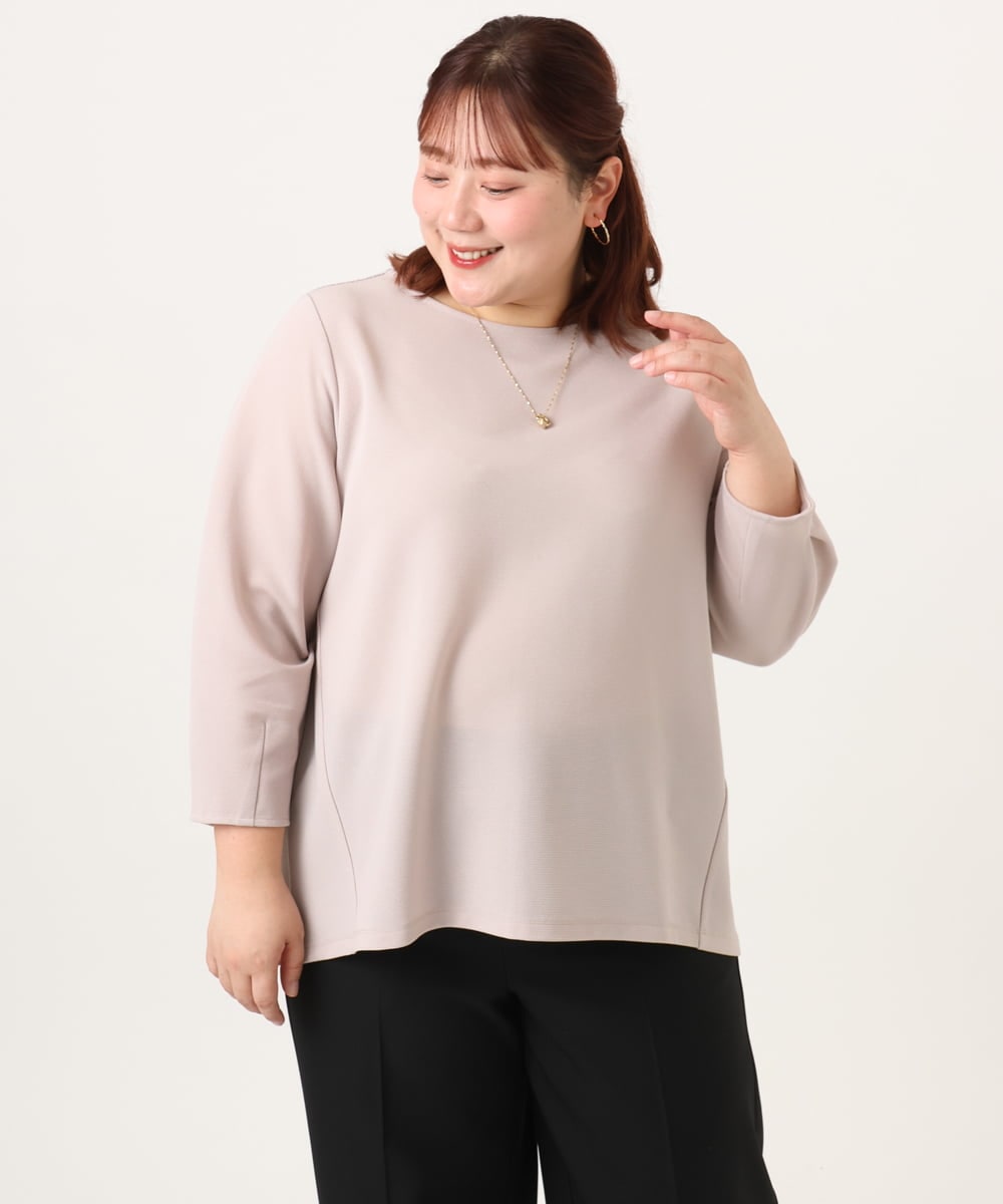 OLKDD16069 eur3(エウルキューブ) 【大きいサイズ】バックスリットプルオーバー グレージュ