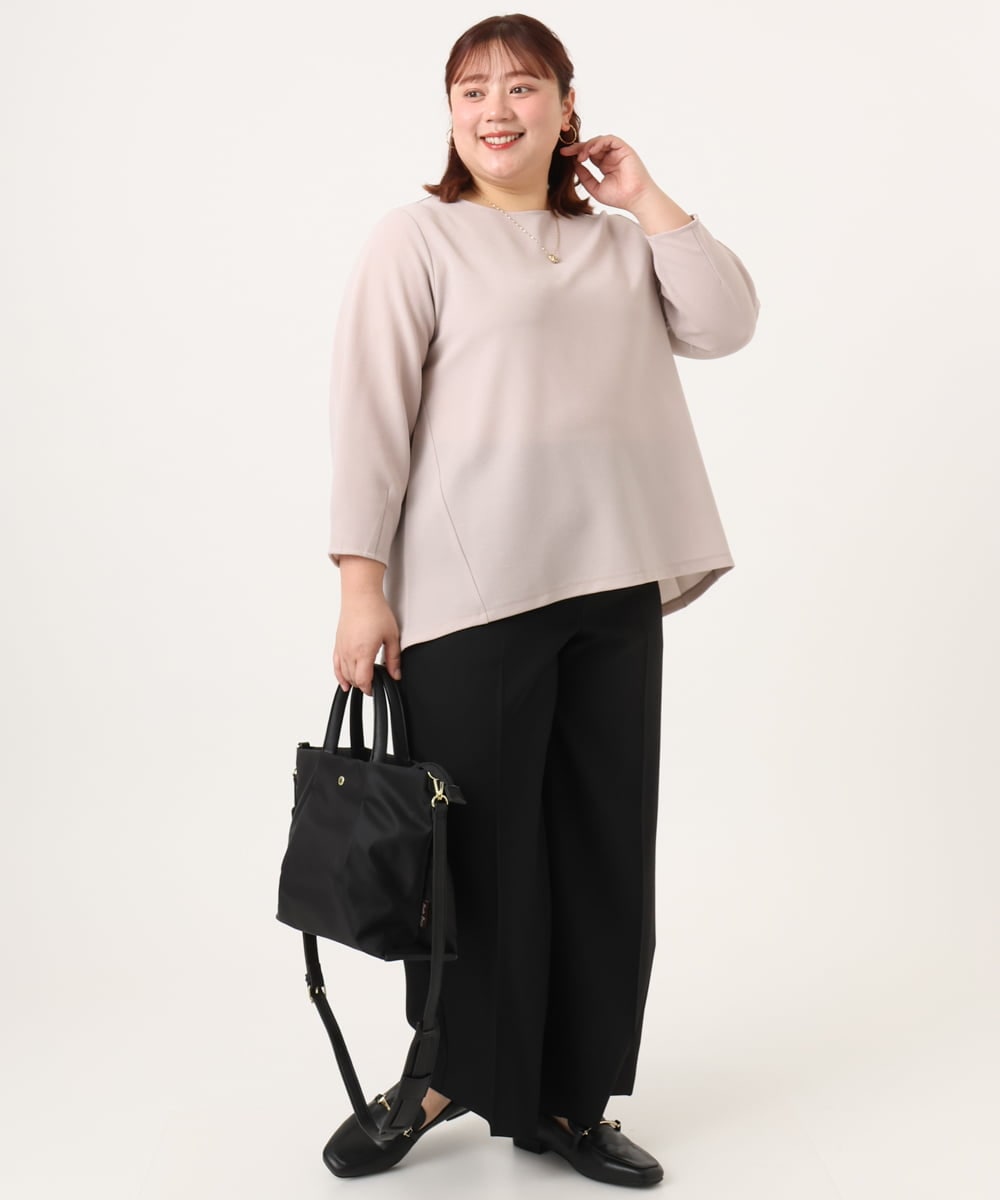 OLKDD16069 eur3(エウルキューブ) 【大きいサイズ】バックスリットプルオーバー グレージュ
