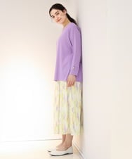 OLKDS02070 eur3(エウルキューブ) 【大きいサイズ】袖ボタンスクエアネックカットソー ラベンダー(60)