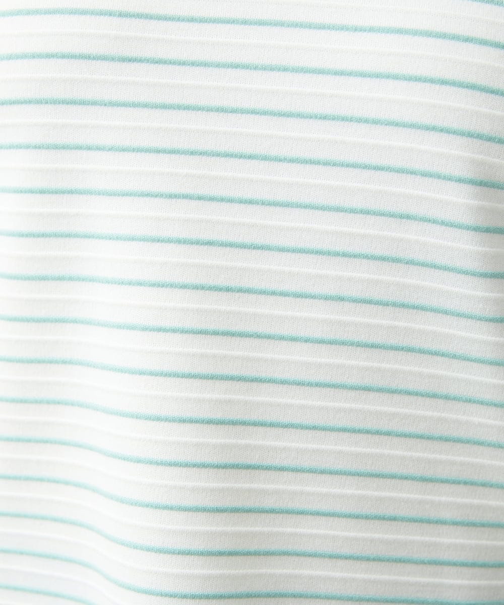 OLKDS33060 eur3(エウルキューブ) 【大きいサイズ】リップルボーダーカットソー ライトグリーン(30)