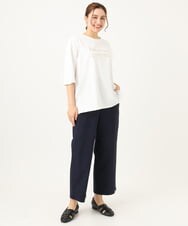 OLKEA09049 eur3(エウルキューブ) 【大きいサイズ】ドロップショルダーロゴTシャツ ホワイト(90)