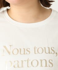OLKEA09049 eur3(エウルキューブ) 【大きいサイズ】ドロップショルダーロゴTシャツ ホワイト(90)