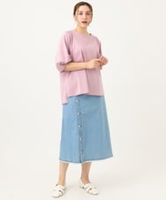 OLKEA11079 eur3(エウルキューブ) 【大きいサイズ】シアーランタンスリーブカットソー ライトピンク(01)