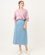 OLKEA11079 eur3(エウルキューブ) 【大きいサイズ】シアーランタンスリーブカットソー ライトピンク(01)