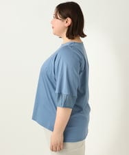 OLKEA11079 eur3(エウルキューブ) 【大きいサイズ】シアーランタンスリーブカットソー ブルー(55)