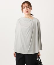 OLKED09069 eur3(エウルキューブ) 【大きいサイズ】ドレープネックトップス ライトグレー