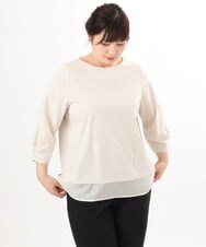 OLKED10079 eur3(エウルキューブ) 【大きいサイズ】裾シア―カットソー ライトグレー