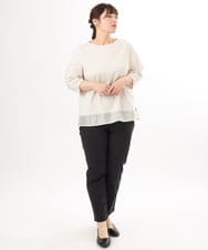 OLKED10079 eur3(エウルキューブ) 【大きいサイズ】裾シア―カットソー ライトグレー