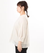 OLKED10079 eur3(エウルキューブ) 【大きいサイズ】裾シア―カットソー ライトグレー