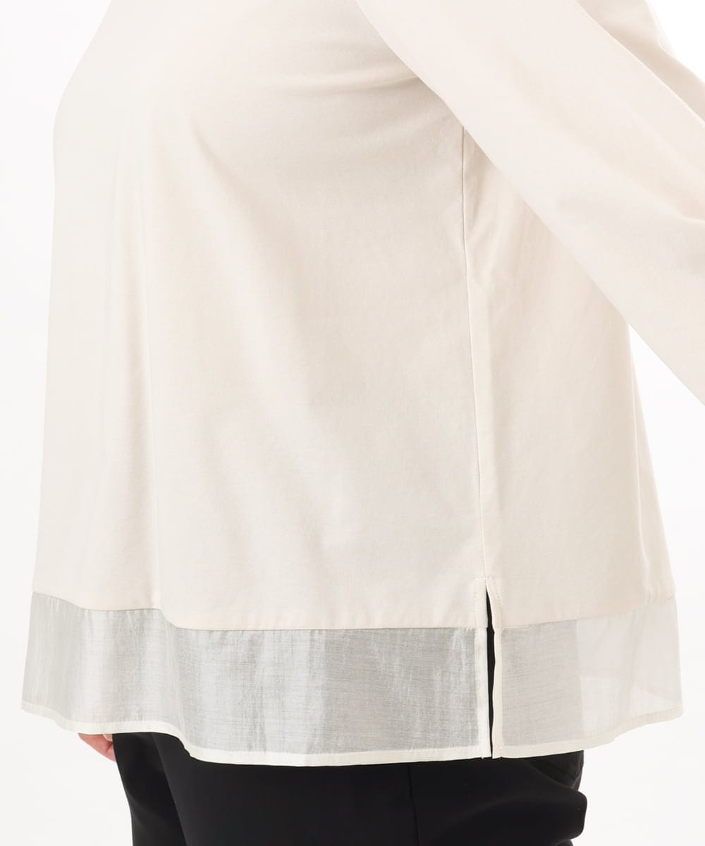 OLKED10079 eur3(エウルキューブ) 【大きいサイズ】裾シア―カットソー ライトグレー
