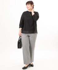 OLKED10079 eur3(エウルキューブ) 【大きいサイズ】裾シア―カットソー ブラック