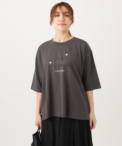 OLKED11049  【大きいサイズ】コットンロゴTシャツ