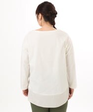 OLKED13089 eur3(エウルキューブ) 【大きいサイズ】裾ストライプカットソー アイボリー