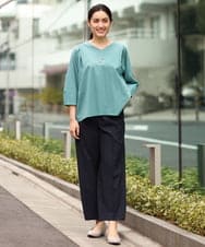 OLKES07070 eur3(エウルキューブ) 【大きいサイズ】袖タックカットソー ライトグリーン(30)