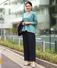OLKES07070 eur3(エウルキューブ) 【大きいサイズ】袖タックカットソー ライトグリーン(30)