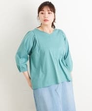 OLKES07070 eur3(エウルキューブ) 【大きいサイズ】袖タックカットソー ライトグリーン(30)