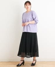 OLKES07070 eur3(エウルキューブ) 【大きいサイズ】袖タックカットソー ラベンダー(60)
