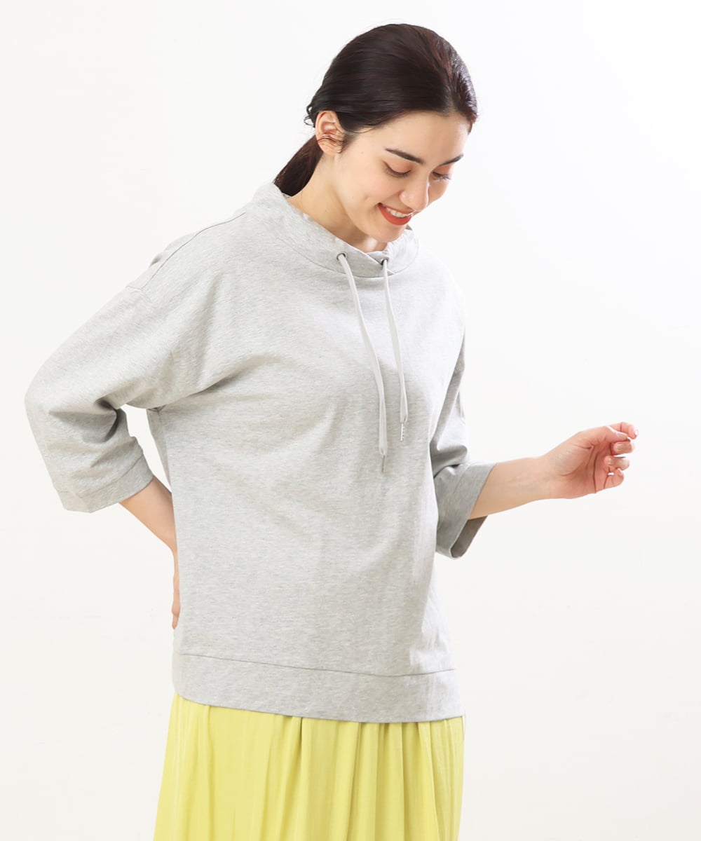 OLKES40070 eur3(エウルキューブ) 【大きいサイズ】フーディー風コットントップス グレー(92)