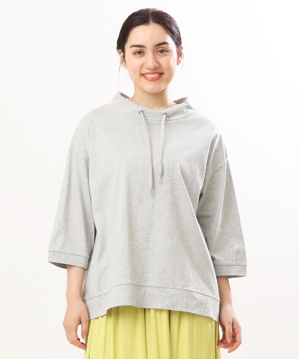 OLKES40070 eur3(エウルキューブ) 【大きいサイズ】フーディー風コットントップス グレー(92)