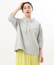 OLKES40070 eur3(エウルキューブ) 【大きいサイズ】フーディー風コットントップス グレー(92)