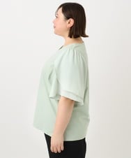 OLKFA17089 eur3(エウルキューブ) 【大きいサイズ】ラッフルスリーブカットソー ライトグリーン(30)
