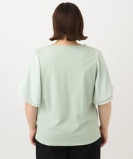 OLKFA17089 eur3(エウルキューブ) 【大きいサイズ】ラッフルスリーブカットソー ライトグリーン(30)