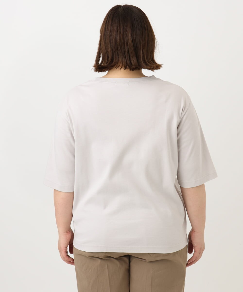 OLKFA36069 eur3(エウルキューブ) 【大きいサイズ】コットンプリントTシャツ ライトグレー(91)