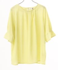 OLKFD04069 eur3(エウルキューブ) 【大きいサイズ】シャンブレーストライププカットソー ライトイエロー