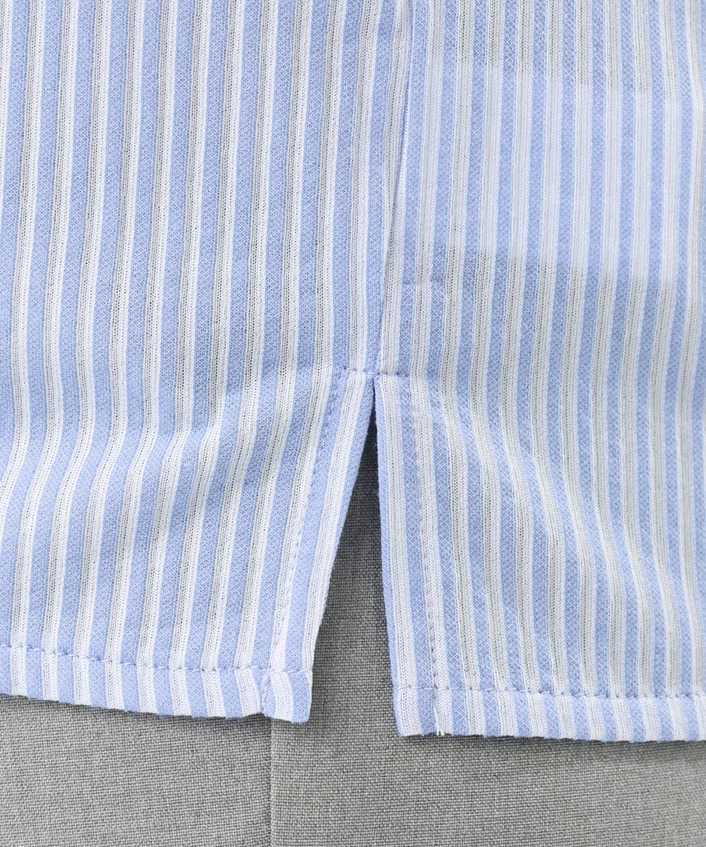 OLKFD04069 eur3(エウルキューブ) 【大きいサイズ】シャンブレーストライププカットソー ライトブルー