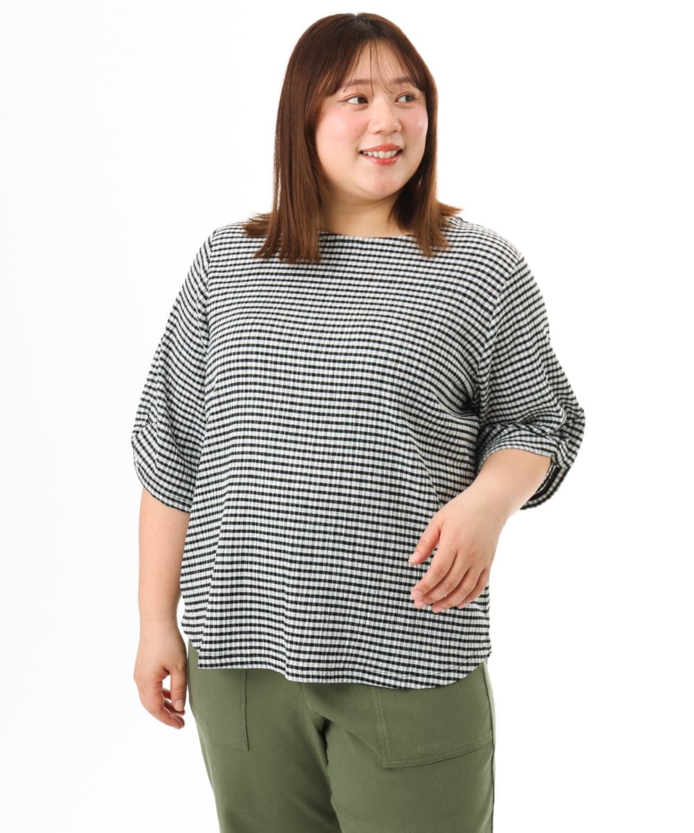 OLKFD17059 eur3(エウルキューブ) 【大きいサイズ】カーブヘムカットソー アイボリー