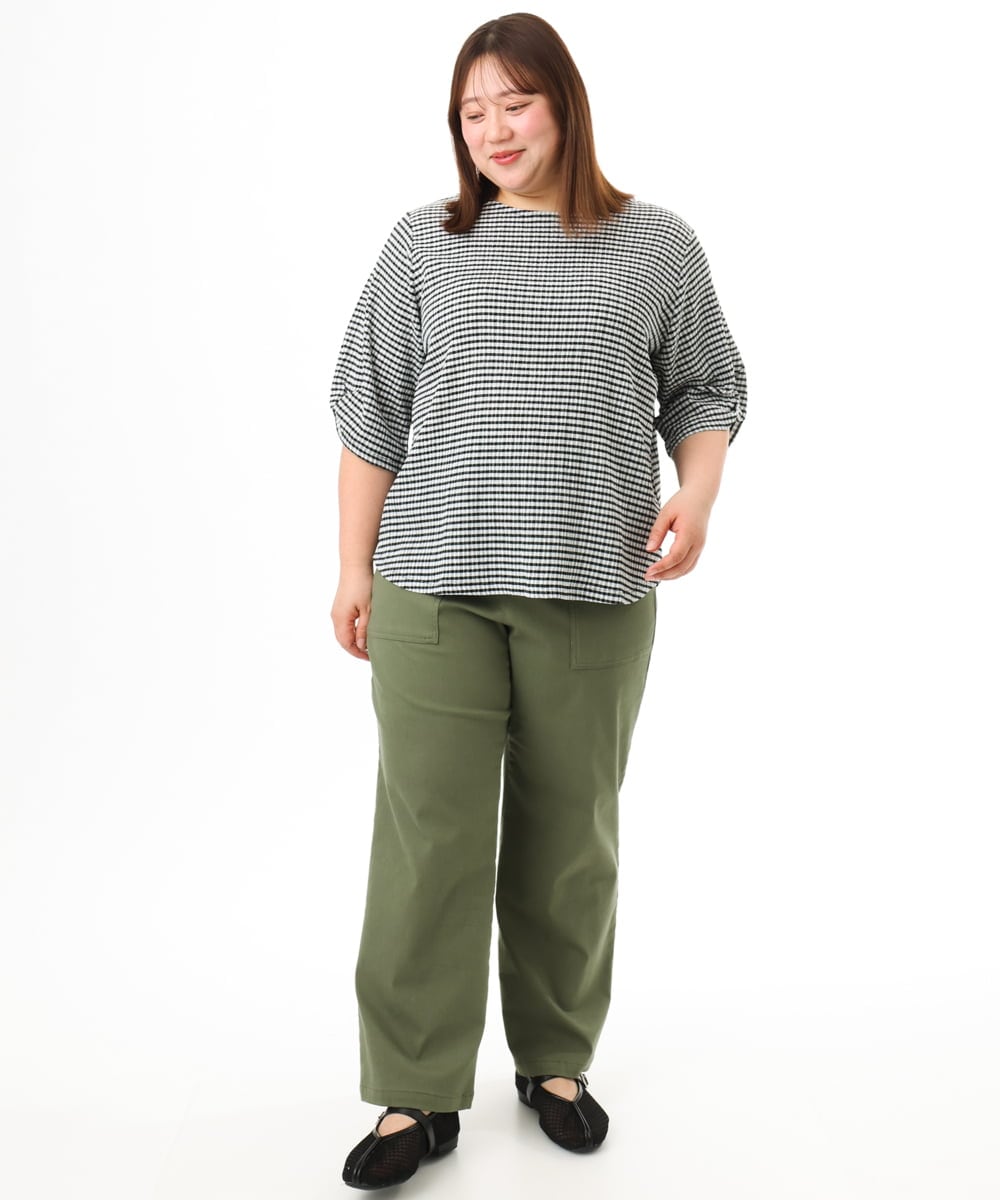 OLKFD17059 eur3(エウルキューブ) 【大きいサイズ】カーブヘムカットソー アイボリー