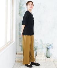 OLKFD19099 eur3(エウルキューブ) 【大きいサイズ】シャーリングレースアンサンブル ブラック