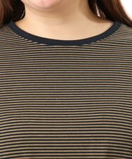 OLKFD22069 eur3(エウルキューブ) 【大きいサイズ】ボーダーTシャツ モカ