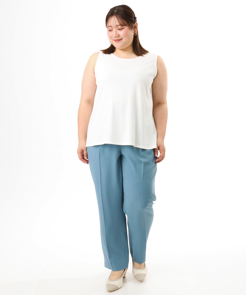OLKFD36044 eur3(エウルキューブ) 【大きいサイズ/接触冷感】リブラウンドネックタンクトップ アイボリー