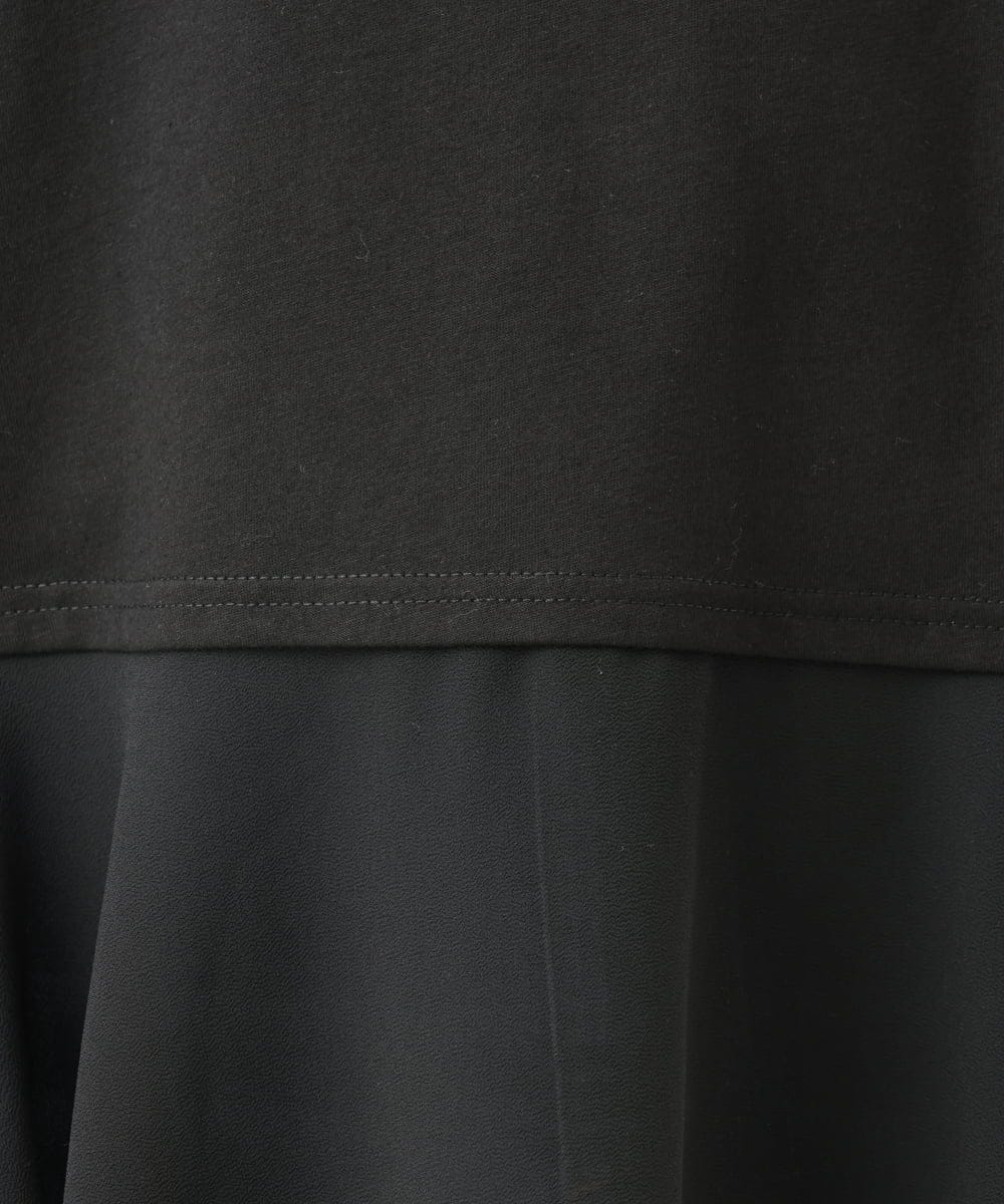 OLKFD40049 eur3(エウルキューブ) 【大きいサイズ】裾シフォンタンクトップ ブラック