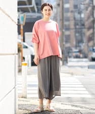 OLKFS08070 eur3(エウルキューブ) 【大きいサイズ】ホイップスリーブカットソー ピンク(01)